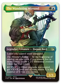 The Wandering Minstrel (Borderless) #403 (Foil) (NM) Final Fantasy FIN Magic MTG - Image 1