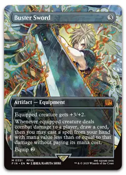 Buster Sword (Borderless) #351 (NM) Final Fantasy FIN Magic MTG - Image 1