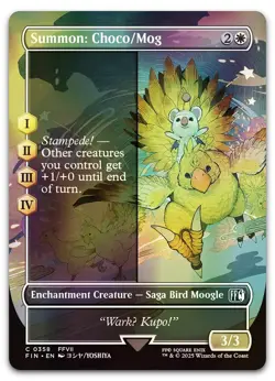 Summon: Choco/Mog (Borderless) #358 (Foil) (NM) Final Fantasy FIN Magic MTG - Image 1