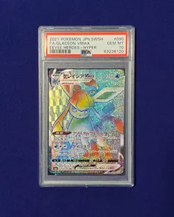 PSA 10 Glaceon Vmax #90 Hyper Rare Eevee Heroes Japanese 2021 Pokemon GEM MINT - Image 1