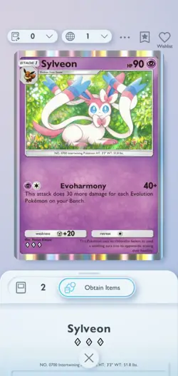 Pokemon Pocket Sylveon 3 Diamond Rare Digital Card Trade NOT A PHYSICAL CARD - Image 1