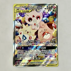Pokemon Cosmic Eclipse Togepi Cleffa Igglybuff GX 143a/236 Tag Team Full Alt Art - Image 1