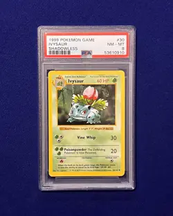 PSA 8 Shadowless Ivysaur #30 Base Set Shadowless 1999 Pokemon - Image 1