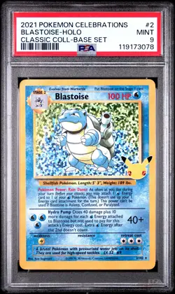 2021 POKEMON CELEBRATIONS CLASSIC COLL #2 BLASTOISE-HOLO PSA 9 - Image 1