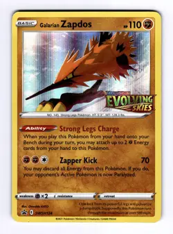 Galarian Zapdos - SWSH124 SWSH: Sword & S #SWSH124 (2020) Promo Holo NM Pokemon - Image 1
