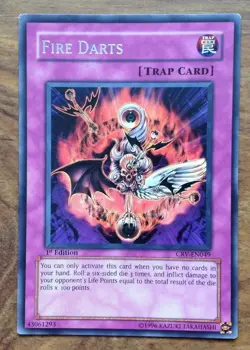 Yu-Gi-Oh Yugioh Fire Darts CRV-EN049 Rare 1st Edition. Free Postage - Image 1