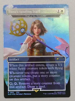 MTG x FINAL FANTASY SECRET LAIR - YUNA'S SENDING STAFF #1863 RAINBOW FOIL - Image 1