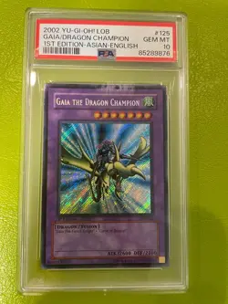 Rare PSA10 Dragon Knight Gaia SE Yu-Gi-Oh Trading Card Old Asia Edition - Image 1
