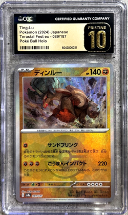 Pokemon Card JPN Ting-Lu Poke Ball Holo CGC 10, Terastal Fest ex 89/187, 2024 - Image 1