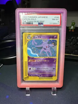 2002 Pokemon Espeon HOLO Japanese #46 The Town On No Map PSA 8 - Image 1