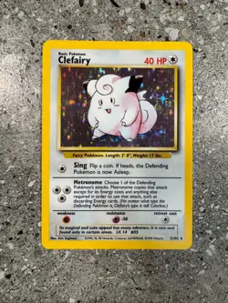 Pokemon TCG Cards Clefairy 5/102 Base Set Holo Rare - Image 1