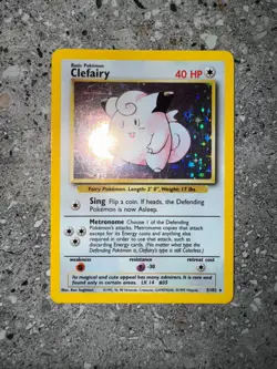 Pokemon TCG Cards Clefairy 5/102 Base Set Holo Rare - Image 3