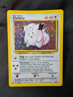 Pokemon TCG Cards Clefairy 5/102 Base Set Holo Rare - Image 2