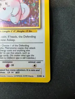 Pokemon TCG Cards Clefairy 5/102 Base Set Holo Rare - Image 5