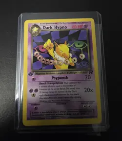 POKEMON Card TEAM ROCKET 1st Edition DARK HYPNO #26/82 Black Star Rare MINT - Image 1