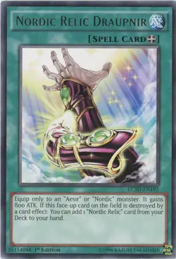 Nordic Relic Draupnir LC5D EN192 - YuGiOh Card - Rare - NM - !ST EDITION - Image 2