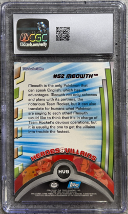 Pokemon Topps Card Meowth CGC 10 Gem Mint, Series 3 HV9, 2000 - Image 2