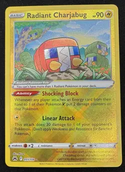 Pokemon Card Radiant Charjabug 051/159 Crown Zenith Holo Rare - Image 1