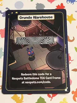 Neopets TCG Grundo's Warehouse CODE - Neopets Battledome TCG Card Frame - Image 1