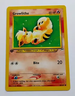 Pokemon Card Growlithe Neo Destiny 1st Edition 68/105 Near Mint - Image 1