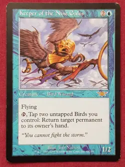 Magic The Gathering LEGIONS KEEPER OF THE NINE GALES blue card MTG - Image 1