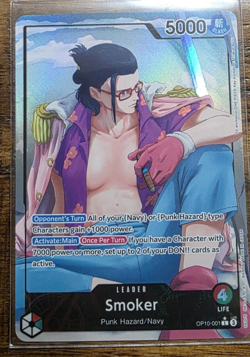 Smoker OP10-001 Alternate Alt Art Leader Parallel One Piece Card Game TCG NM - Image 1