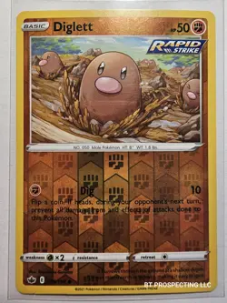 2021 Pokemon Sword & Shield Chilling Reign Diglett 76/198 Reverse Holo - Image 1