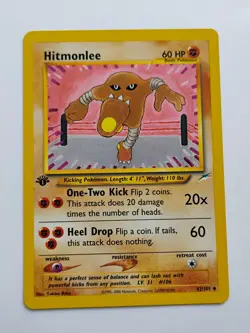 Pokemon 2002 Neo Destiny 1st Edition HITMONLEE 42/105 - NM - Image 1