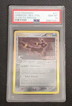 2005 POKEMON EX DELTA SPECIES UMBREON #17 REVERSE FOIL PSA 10 GEM MINT #28601512 - Image 1