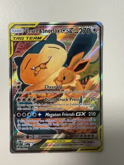 Eevee & Snorlax GX Full Art 175/181 Team Up Tag Team Ultra Rare Pokemon TCG NM - Image 1