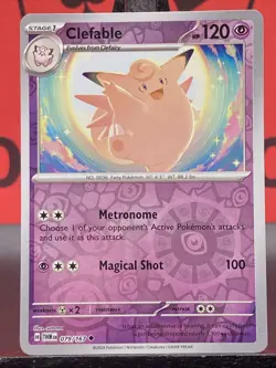 Clefable 079/167 Twilight Masquerade Pokemon TCG Reverse Holo Uncommon 2024 NM - Image 3