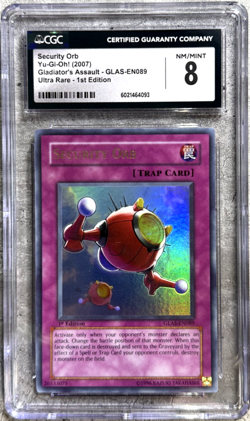 Yugioh Card Security Orb Ultra R CGC 8 NM/M Gladiator's Assault GLAS-EN089, 2007 - Image 1
