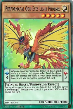 Performapal Odd-eyes Light Phoenix SHVI EN003 - YuGiOh Card - Rare - NM - Image 2