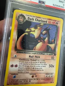 SWIRL PSA 9 DARK CHARIZARD 4 ROCKET HOLO UNLIMITED HOLO POKEMON MINT - Image 3