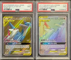 SEQUENTIAL PSA 9 LATIAS & LATIOS GX 169 190 TEAM UP SUN & MOON POKEMON MINT - Image 1