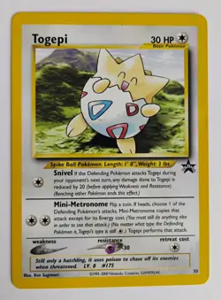 Pokemon Card - Togepi Black Star Promo # 30 WOTC Non Holo - Image 1