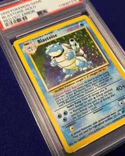 PSA 5 Blastoise Holo #2 RED DOT ERROR Base Set 1999 Pokemon - Image 2