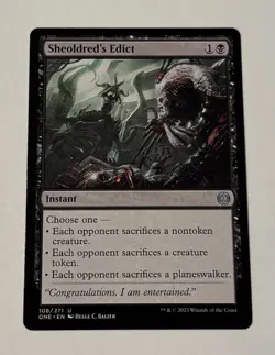 MTG Sheoldred's Edict - Phyrexia: All Will Be One LP - Image 1