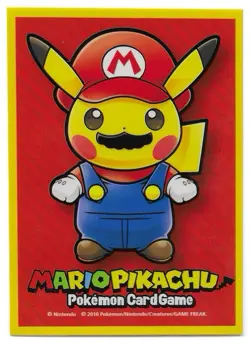 1X Mario Pikachu Pokemon Center Japan Nintendo 2016 Card Sleeve Limited PONCHO - Image 1