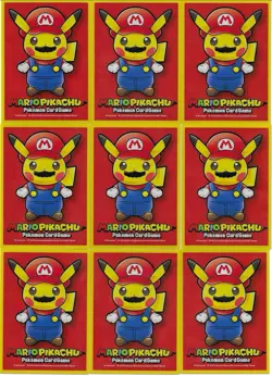 9X Mario Pikachu Pokemon Center Japan Nintendo 2016 Card Sleeves Limited - Image 1