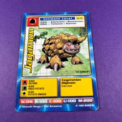 Digimon Card Jagamon 1st Edition Bo-26 Trading Card TCG 1999 Vintage - Image 2