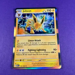 Pokemon TCG Jolteon Scarlet Violet 151 135/165 Holo Rare Trading Card TCG - Image 1