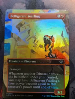 Belligerent Yearling - LCI - 0320- MTG - TCG Card SHOWCASE FOIL - Image 1