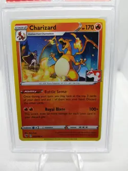 2022 POKEMON PLAY CHARIZARD PRIZE PACK SERIES 1 #025 PSA 8 STAMPED CARD NINTENDO - Image 2