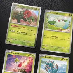 Pokemon TCG Pokemon Shaymo Turtwig Dhelmise Card bundle (5 cards) Near Mint - Image 3