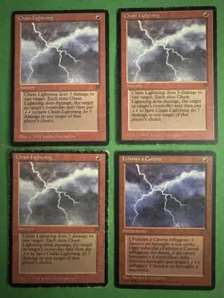 MTG - x4 Chain Lightning - Legends - Magic the Gathering (3 English 1 Italian) - Image 1