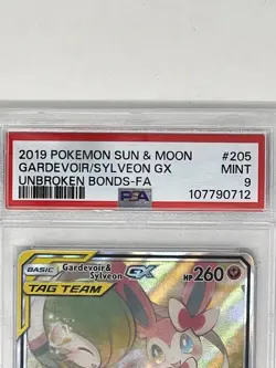 2019 Pokemon Gardevoir & Sylveon GX Full Art PSA 9 MINT #205 Unbroken Bonds (79) - Image 4