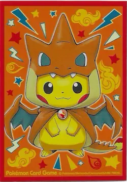 1X Pokemon Center Official Poncho Pikachu Mega Charizard Y Deck Shield Sleeve - Image 1