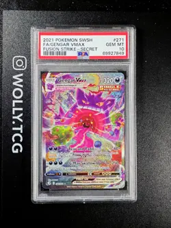 2021 Pokemon Gengar VMAX Fusion Strike Secret Rare Full Art #271 PSA 10 GEM MINT - Image 1