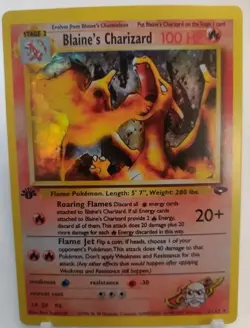 **Custom-made** Highest Quality,Holo,1st Ed. Blaine's Charizard"Display-card" - Image 1
